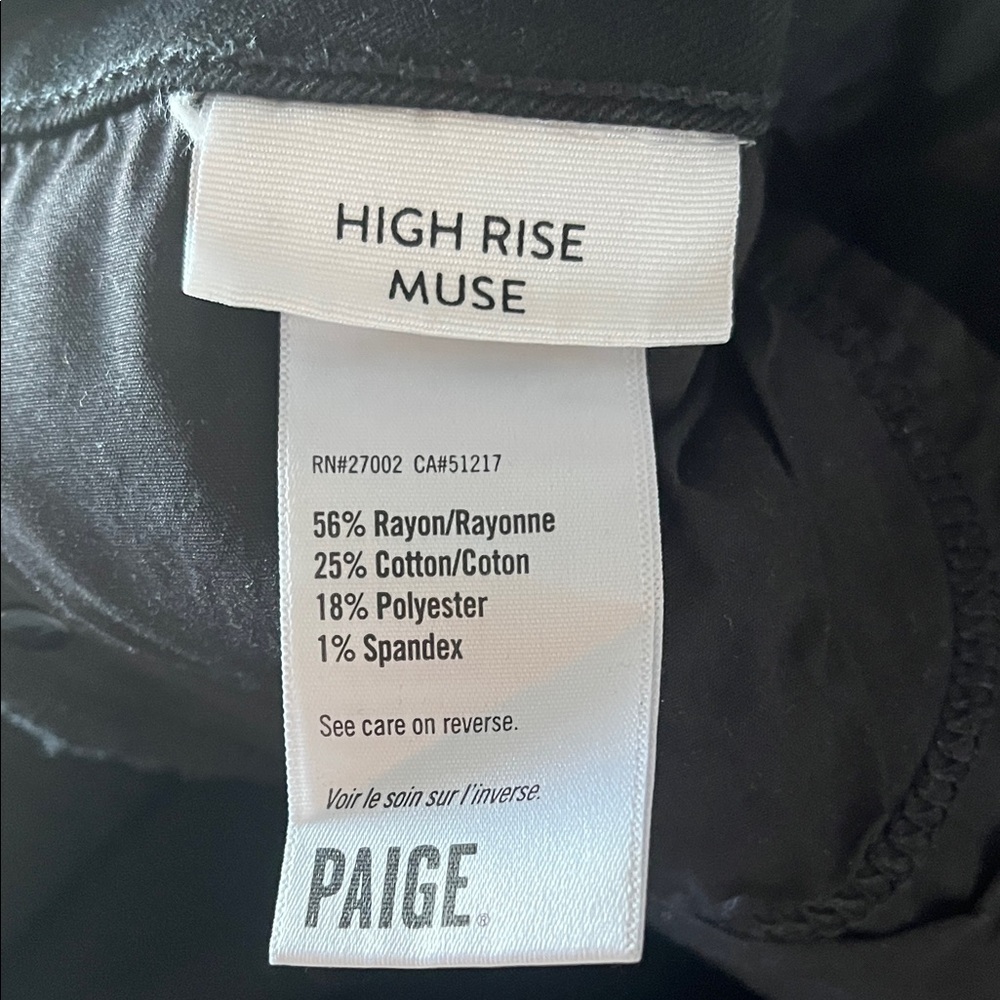 Paige High Rise Muse Coated Cigarette Jeans in Deep Black - Picture 9 of 12